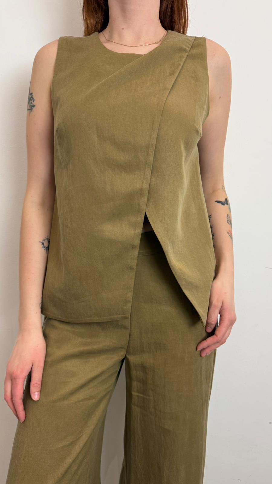 Gilet In Lyocell - Souvenir cod. G39P0989  color:caffe''