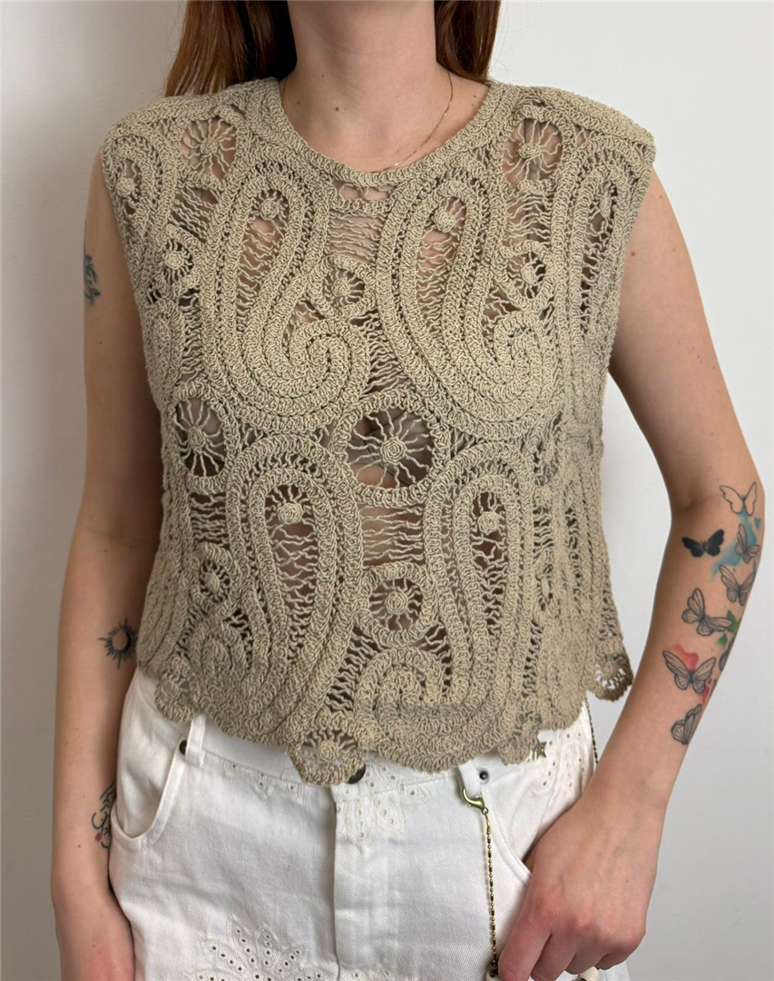 Gilet Crochet - Souvenir cod. B39D1202  color:cera