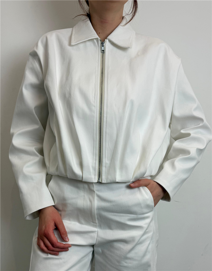 Bomber In Cotone Con Elastico In Fondo - Imperial cod. JBI5LAS  color:panna