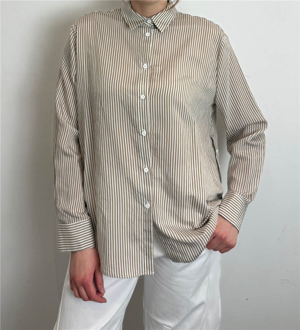 Camicia Lunga A Righe - Imperial cod. CJZ6LDU  color:bianco/beige