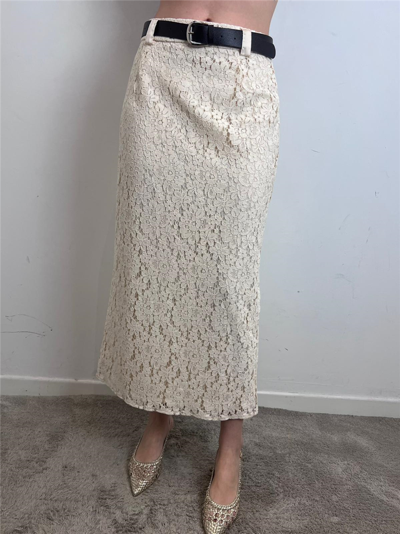 Gonna Lunga Pizzo - Haveone cod. GFW_Q089  color:burro