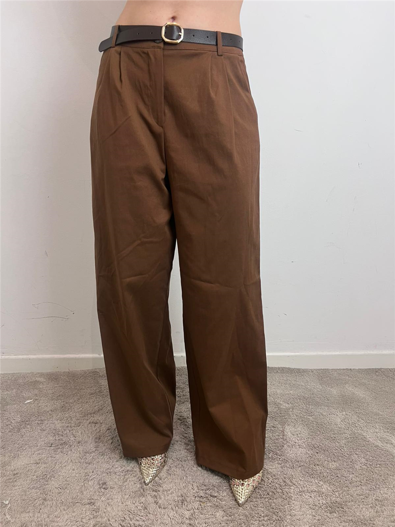 Pantalone Palazzo Con Cintura - Vicolo cod. TAB1705  color:tabacco