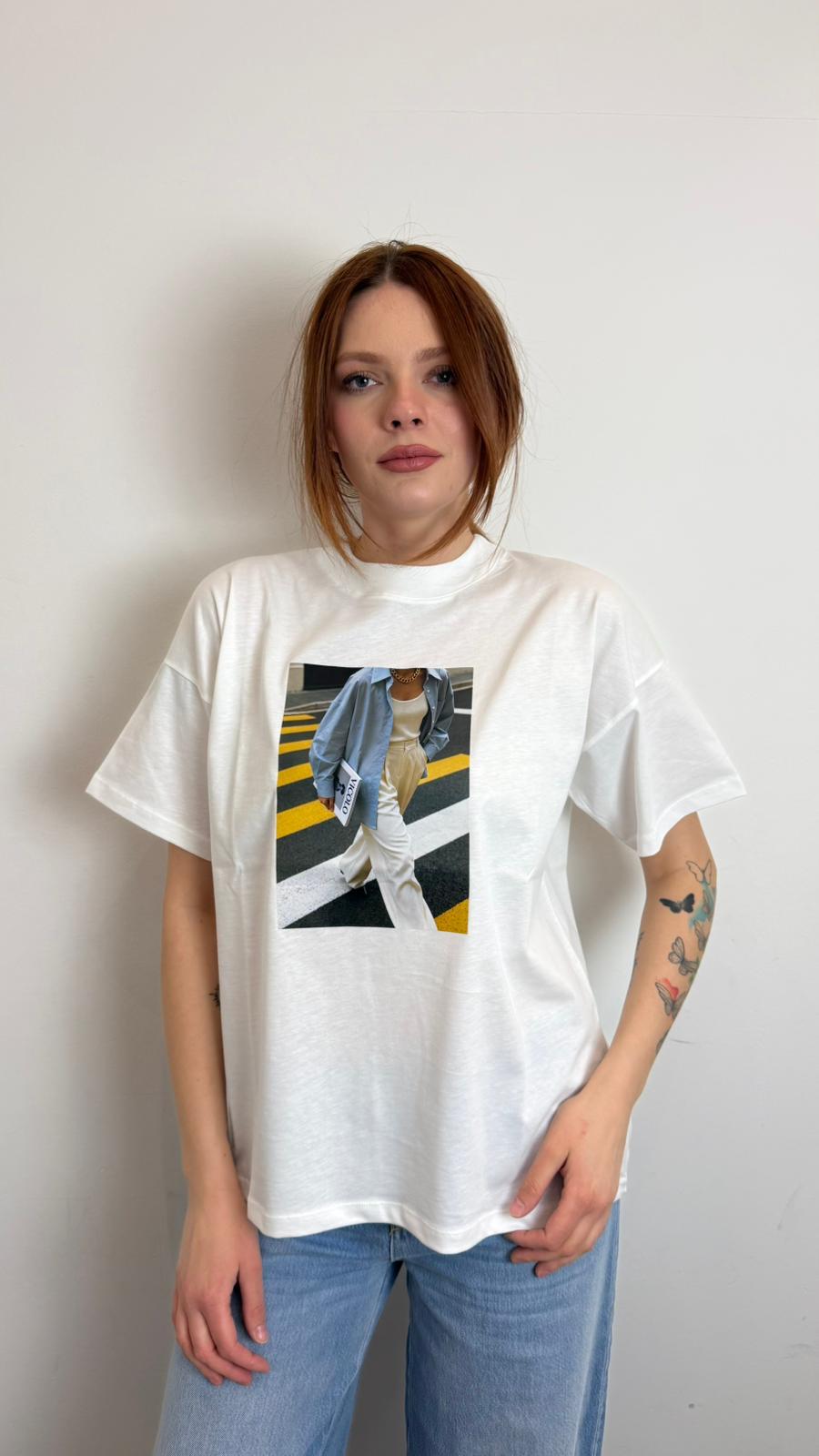 T Shirt Stampa Donna - Vicolo cod. RAB0649  color:naturale