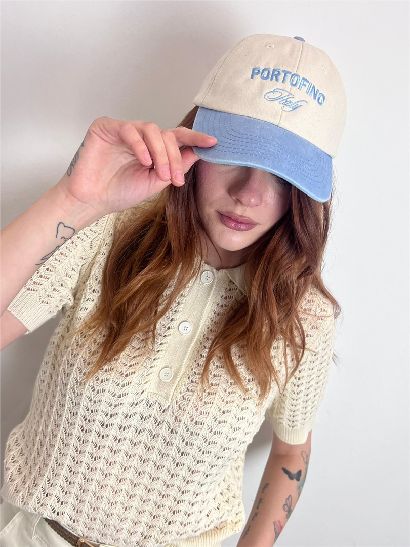 Cappello Portofino - Vicolo cod. AAB0079  color:naturale/azzurro