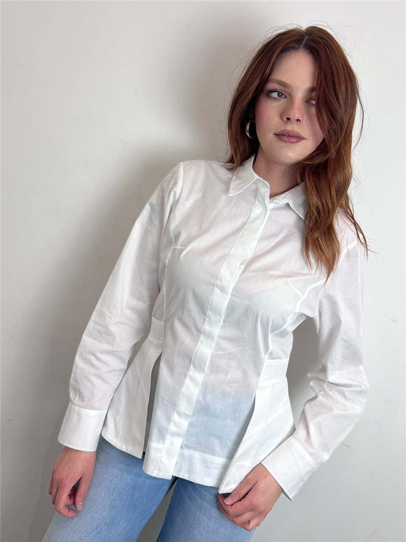 Camicia Con Ripresa In Vita - Vicolo cod. TAB0961  color:bianco