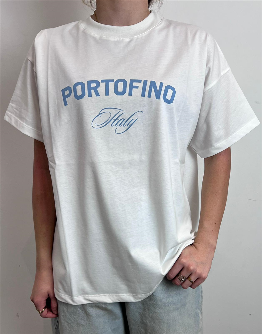 T Shirt Stampa Portofino - Vicolo cod. RAB0671  color:a naturale 02