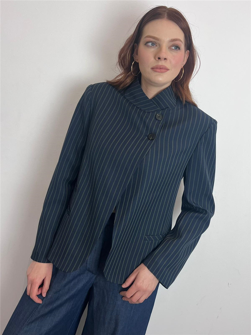 Giacca Coreana - Haveone cod. JMN_Q096  color:blu