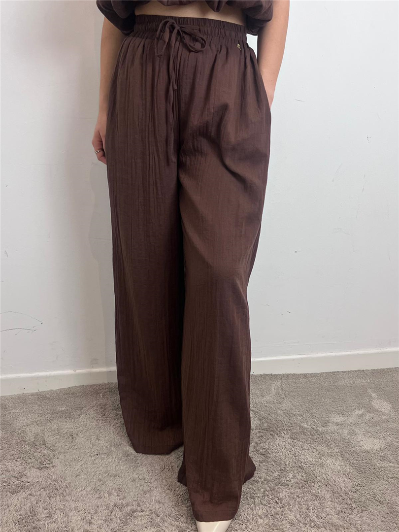 Pantalone Palazzo Con Elastico Coulisse - Philia Loft cod. D02N0034  color:moro