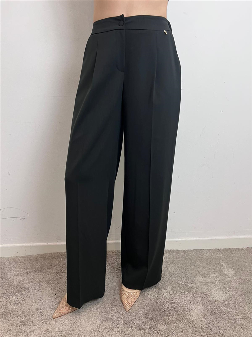 Pantalone Palazzo Con Pinces Elastico Sul Retro - Philia Loft cod. M02M0728  color:nero