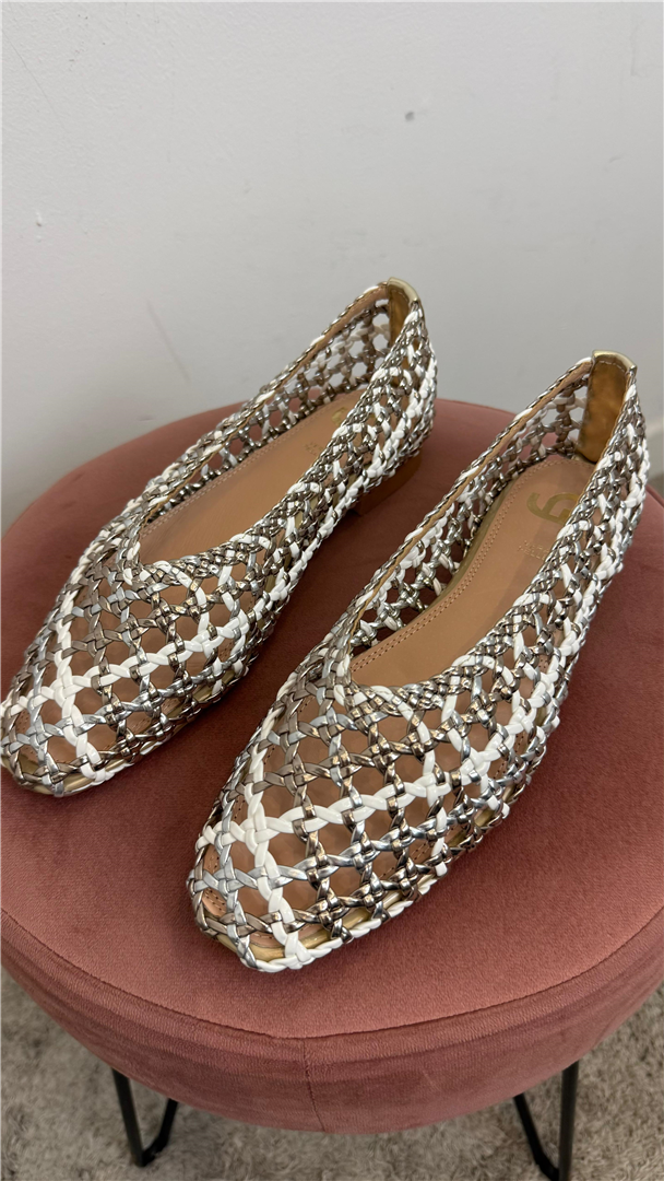 Ballerine Lavorazione Intrecciata - Gold&gold cod. GP941  color:oro/offwhite