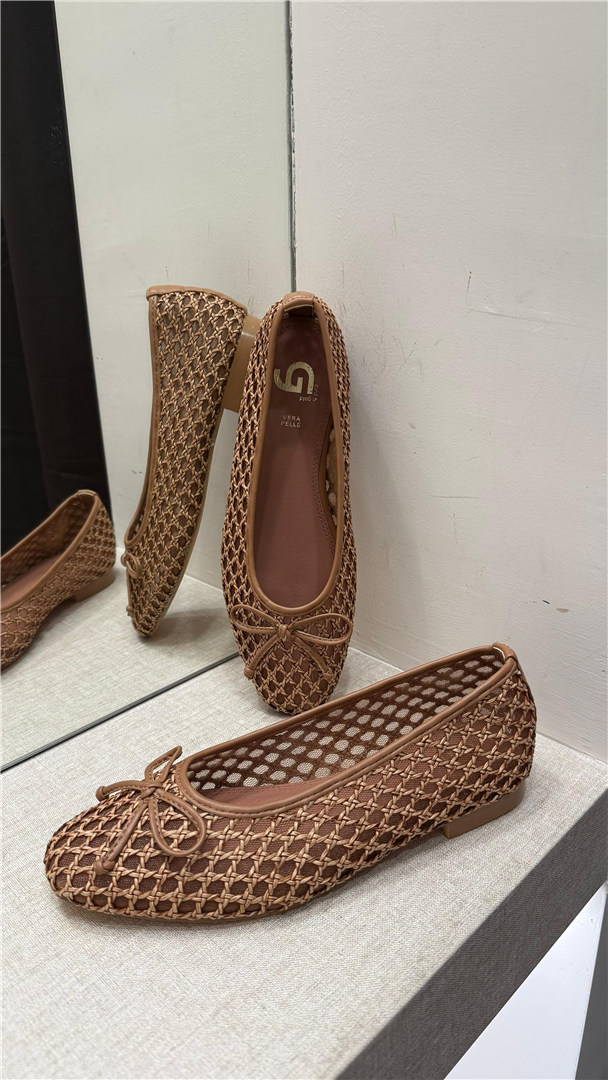 Ballerine Traforate Lavorazione Intrecciata - Gold&gold cod. GP832  color:camel