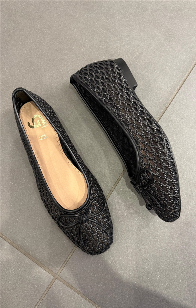 Ballerine Traforate Lavorazione Intrecciata - Gold&gold cod. GP832  color:nero