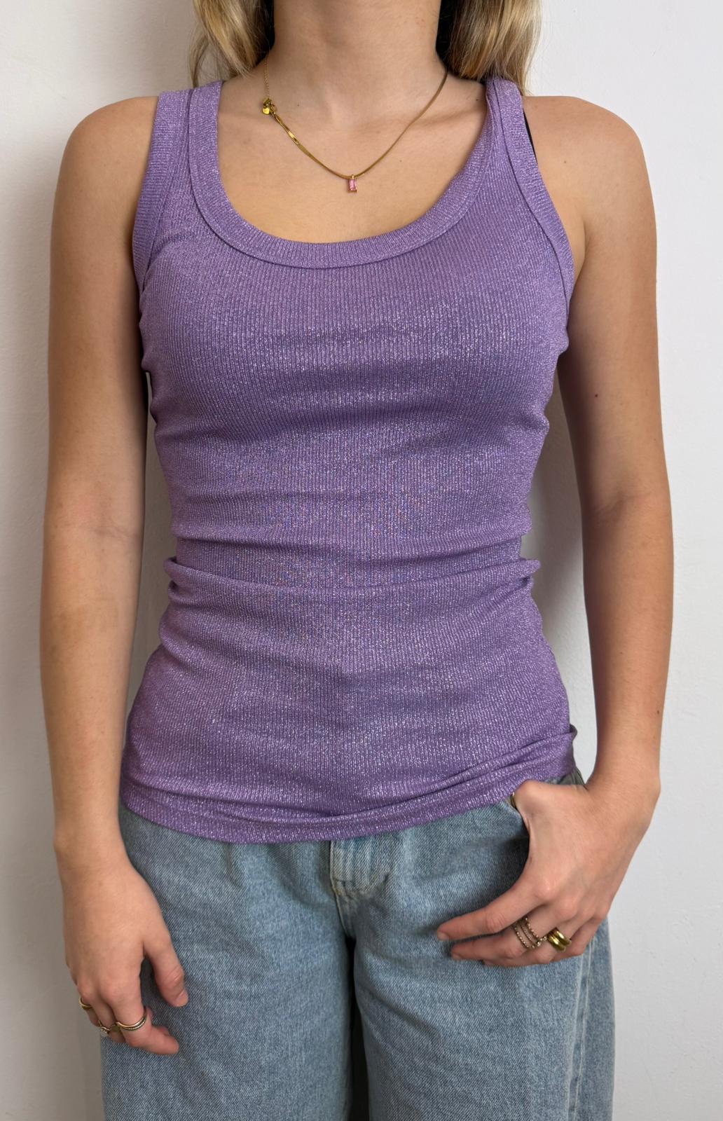 Canotta In Lurex - Vicolo cod. UAB0076  color:lilla