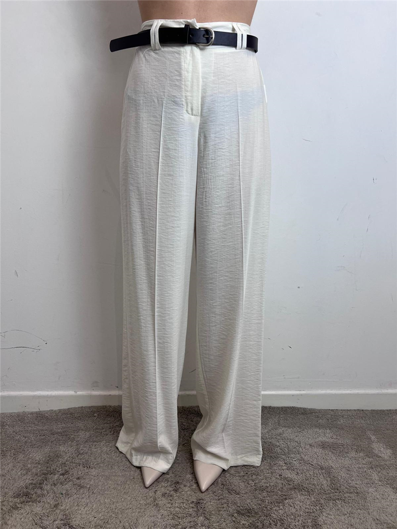 Pantalone Palazzo Con Elastico Dietro E Cintura - Haveone cod. PVI_Q289  color:panna