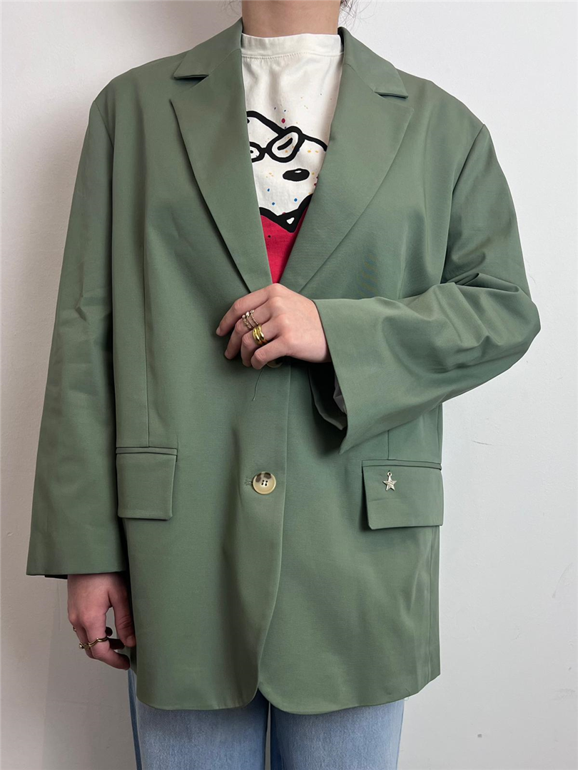 Blazer Over In Popeline - Souvenir cod. W39S0260  color:salvia