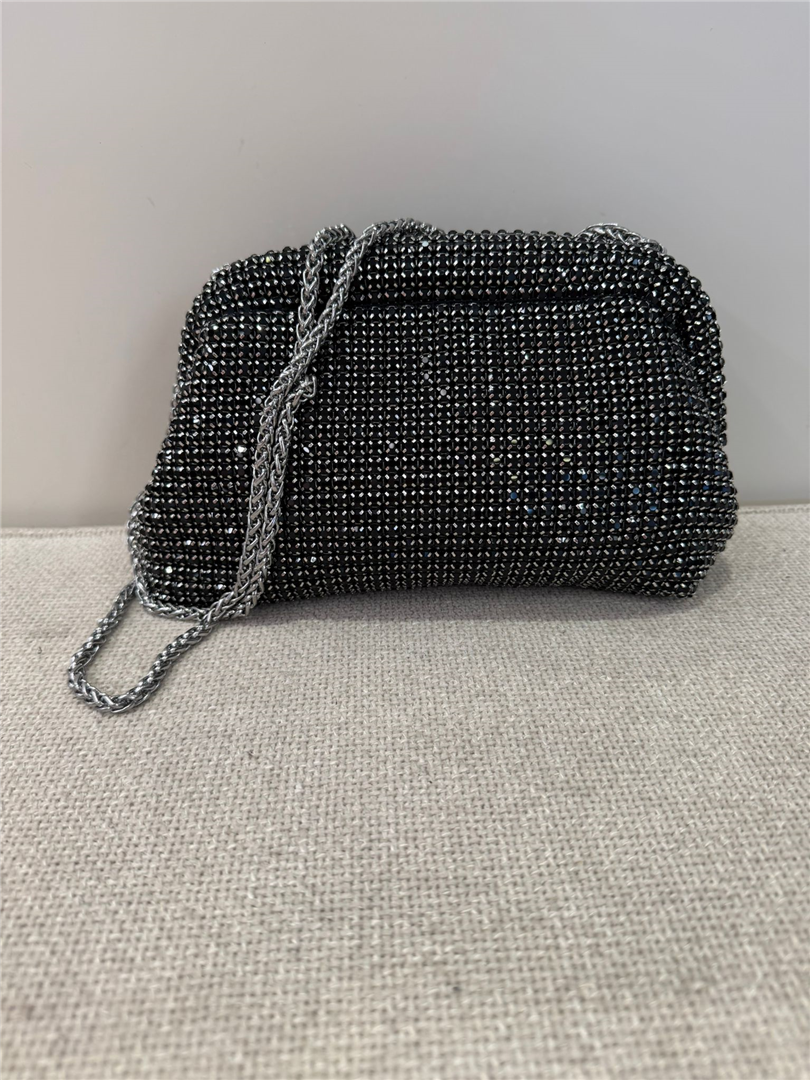 Pochette Con Strass E Tracolla - Divisione Chickster's cod. M3601  color:nero