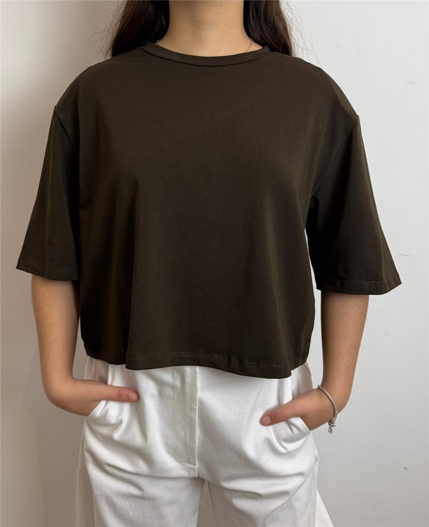 T Shirt Over Con Spallone - Haveone cod. TMA_Q157  color:moro