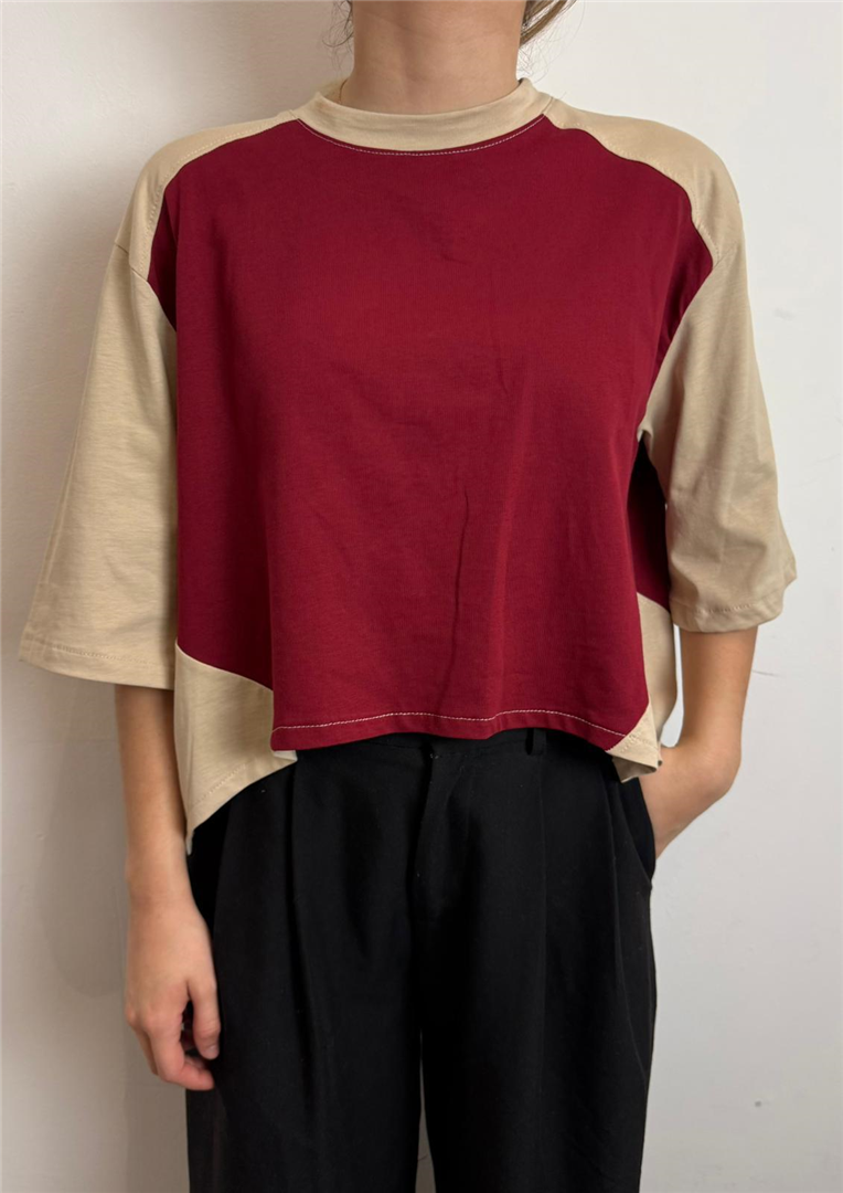 T Shirt Bicolore - Haveone cod. TVS_Q160  color:india/beige