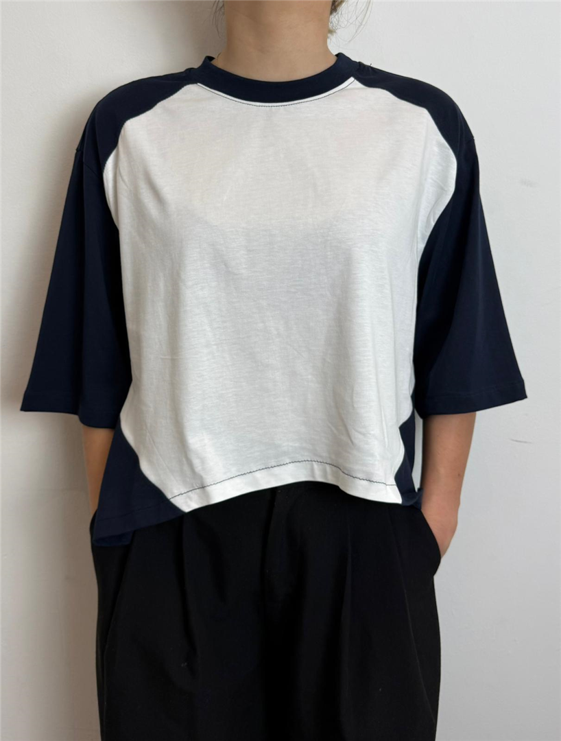 T Shirt Bicolore - Haveone cod. TVS_Q160  color:bianco/blu