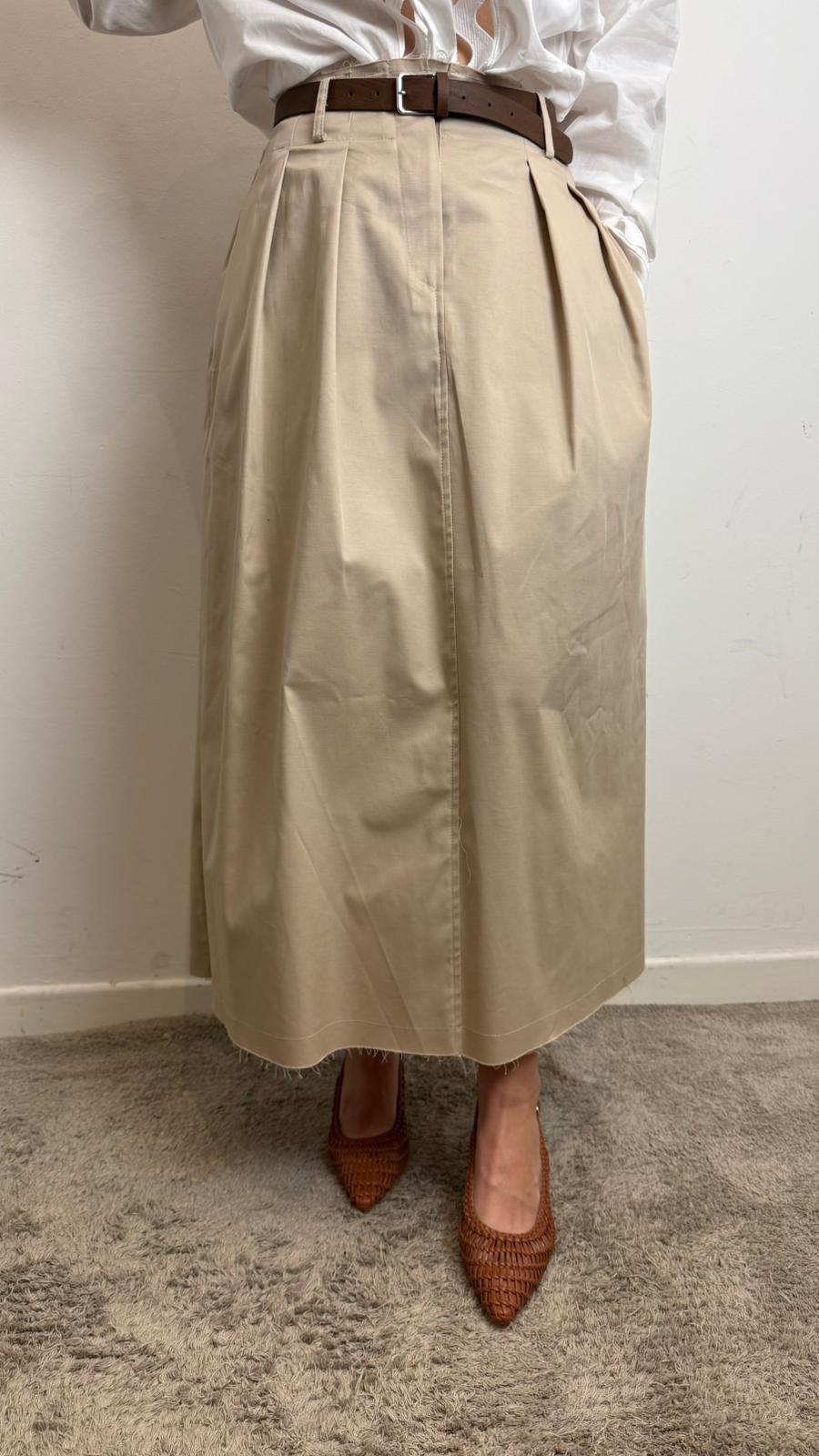 Gonna Midi In Popeline - Vicolo cod. TAB1914  color:beige/crema