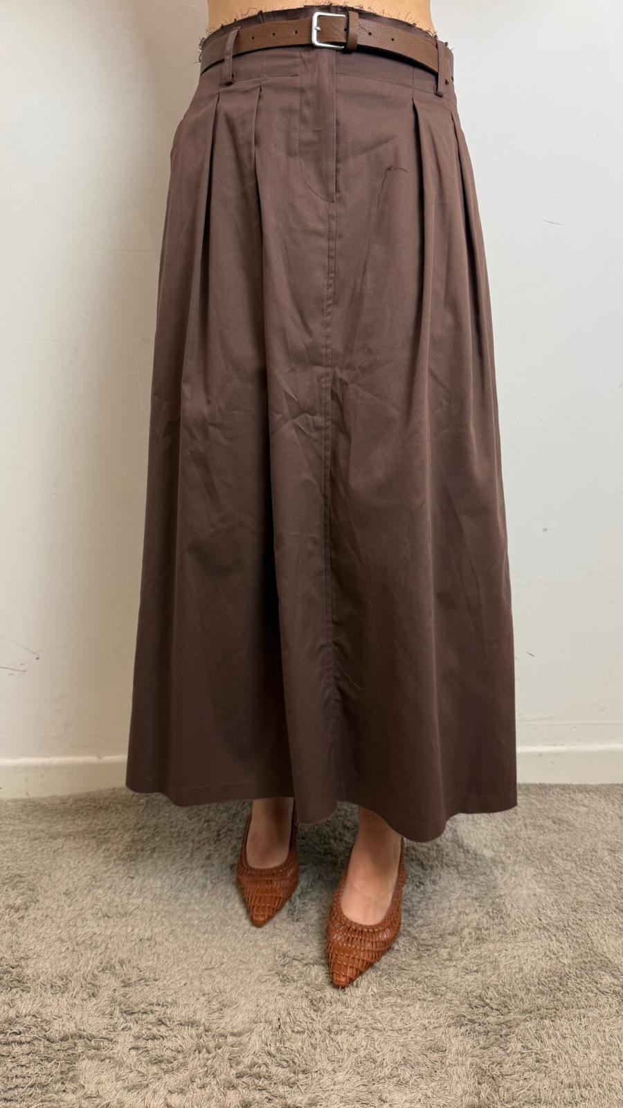 Gonna Midi In Popeline - Vicolo cod. TAB1914  color:moro