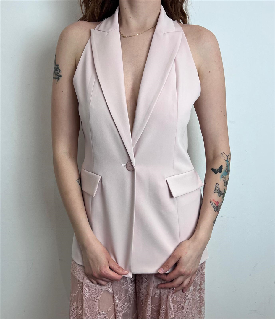Gilet Lungo Con Inserti Pizzo - Imperial cod. L9990001V  color:rosa