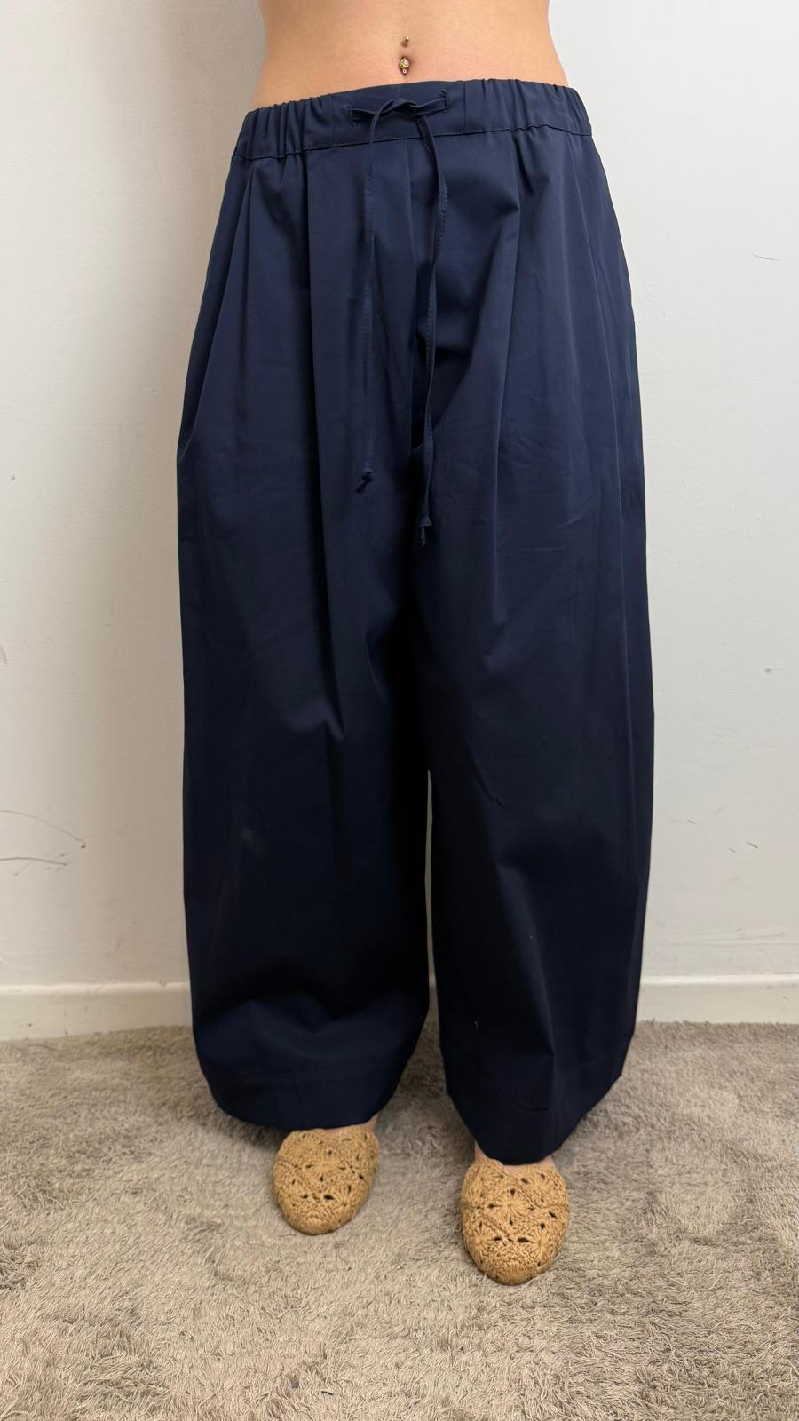 Pantaloni Palazzo Ampi A Vita Alta Con Coulisse - Please cod. P3R7CJ9000  color:blu