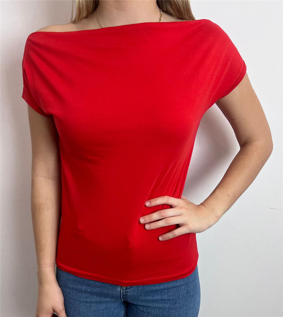 Maglia Scollo Profondo Barca - Haveone cod. MJS_Q154  color:rosso
