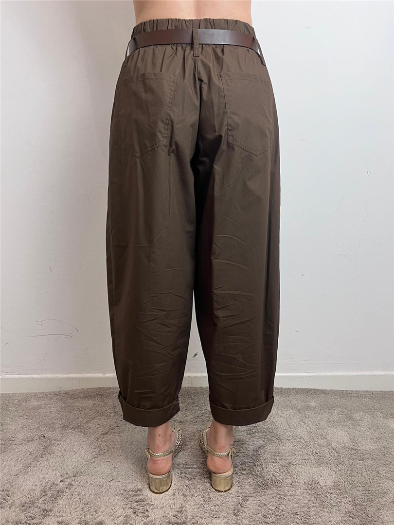Pantalone In Popeline Con Cintura - Souvenir cod. M39F0148  color:militare