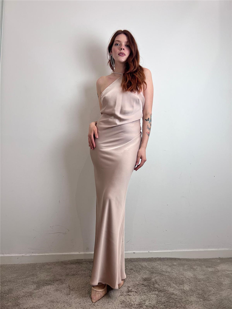 Querida Dress Abito Lungo Con Spalline Regolabili - Silence Limited cod. STAB018  color:slight pink