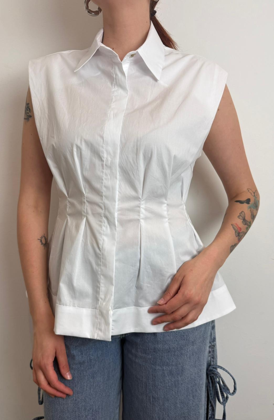 Camicia Giromanica Avvitata - Vicolo cod. TAB1983  color:a bianco