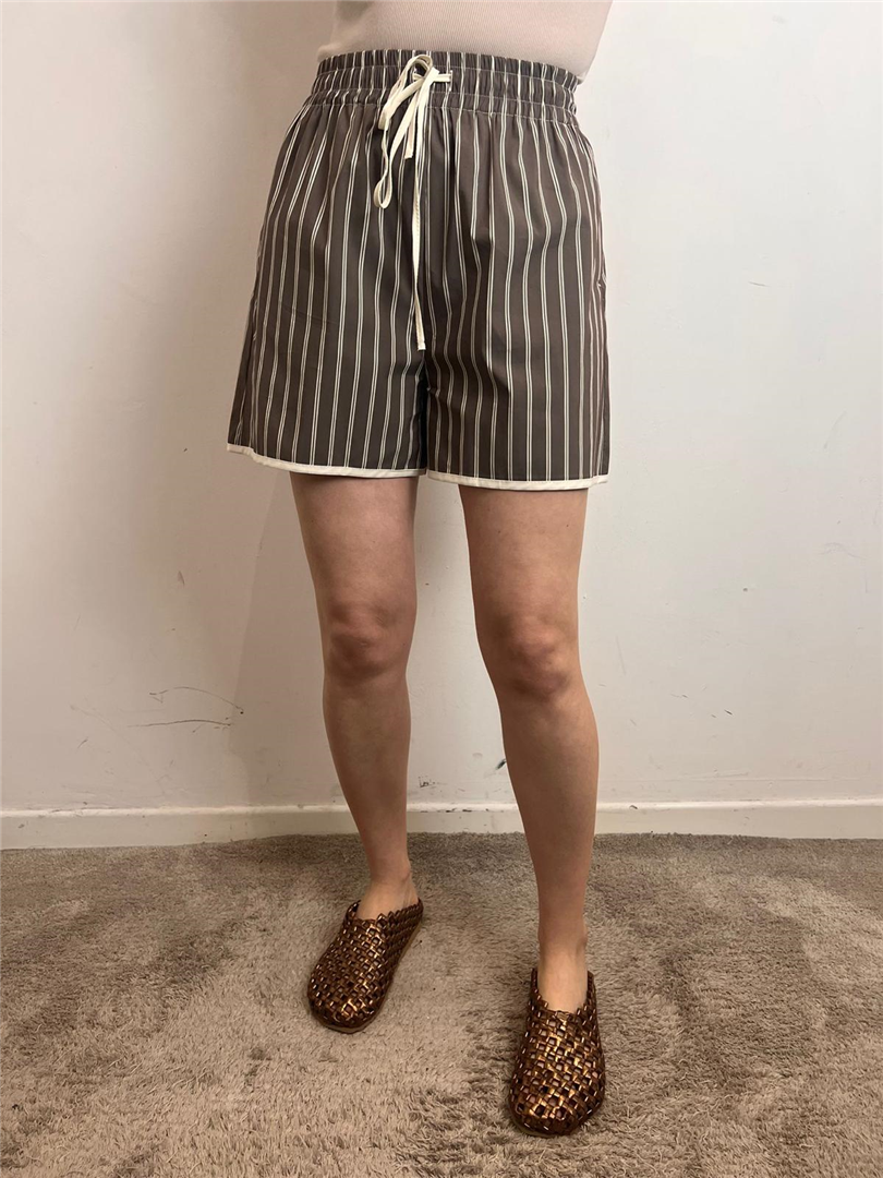 Shorts A Righe Con Elastico - Vicolo cod. TAB2323  color:burro/moro