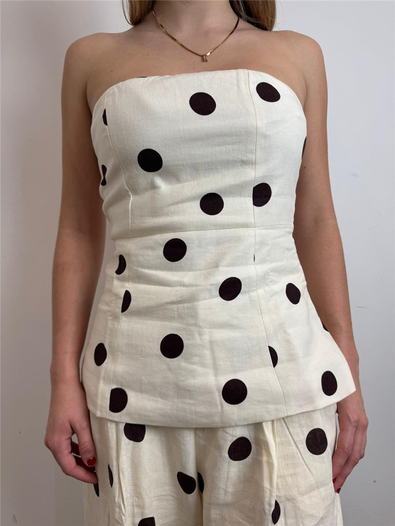 Top Fascia A Pois Wixie - Grace & Mila Paris cod. SS2627019  color:ecru