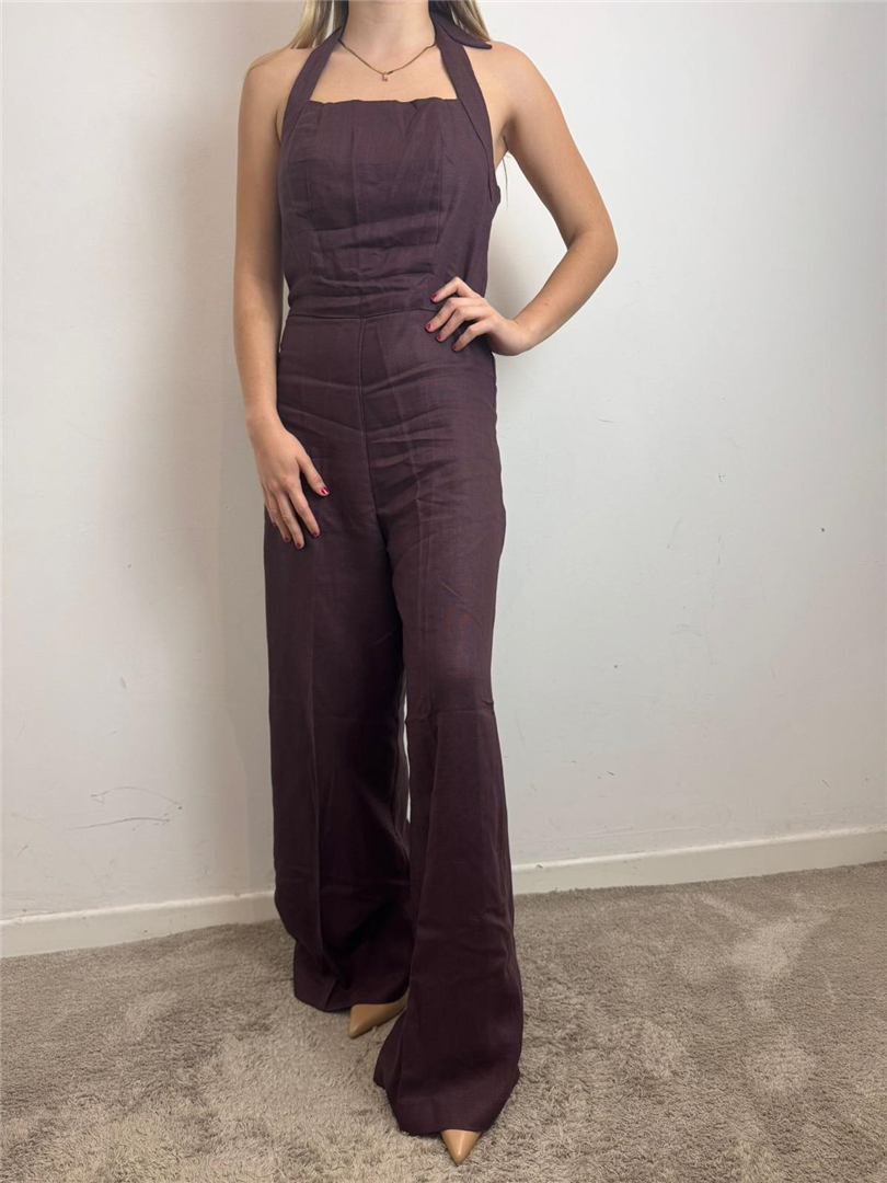 Tuta Palazzo Allacciata Al Collo Wish - Grace & Mila Paris cod. SS2624004  color:chocolat