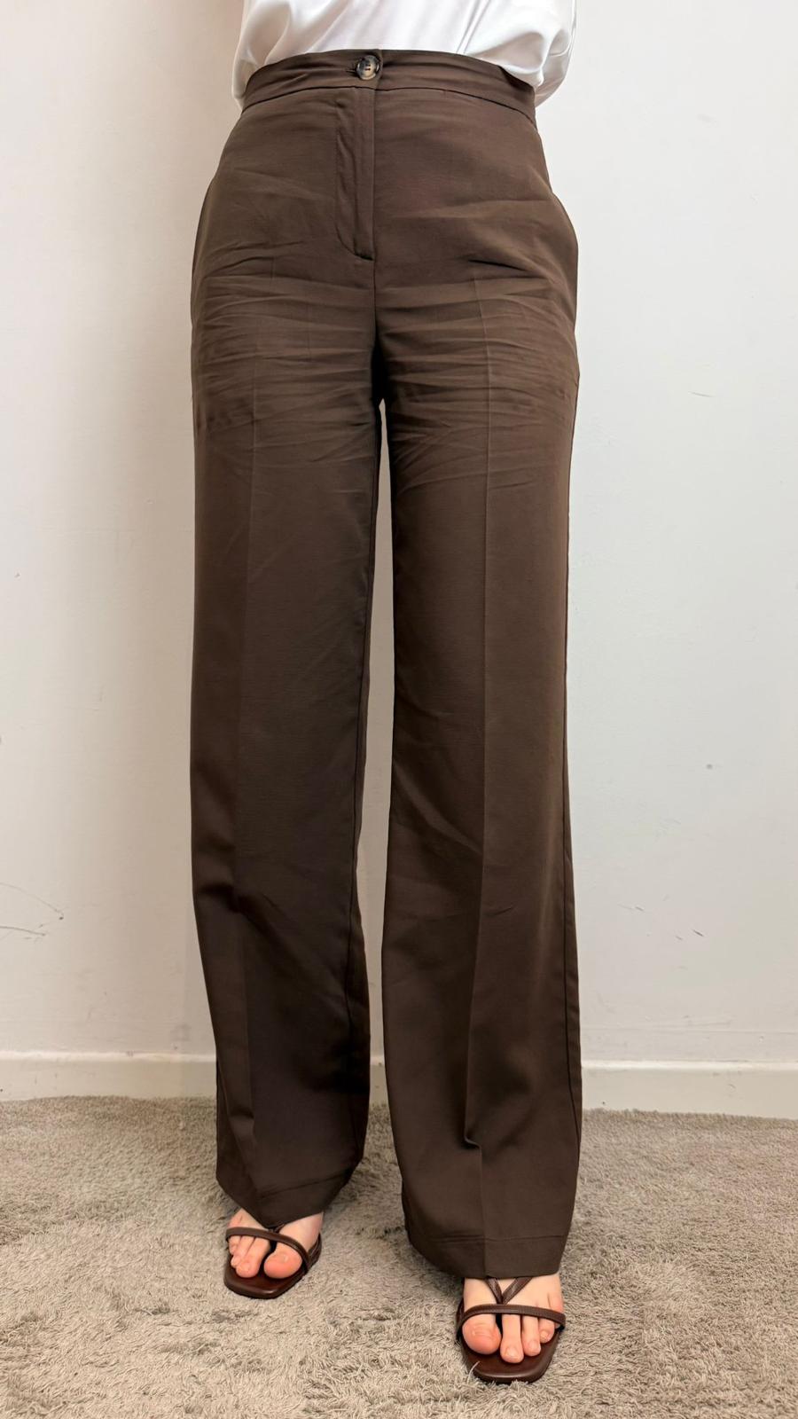 Pantalone Palazzo Misto Lino - Vicolo cod. TAB1624  color:moro