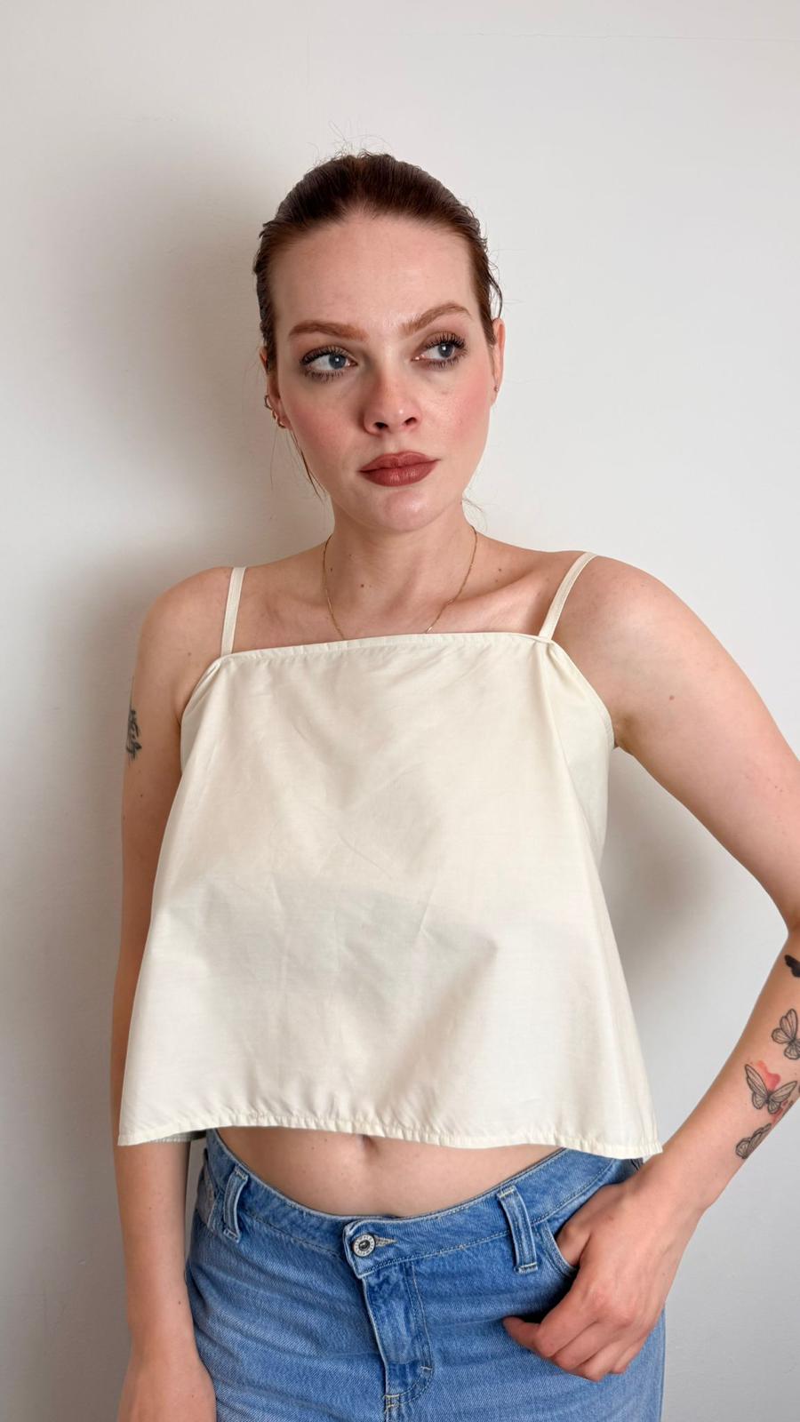 Top Asimmetrico Con Laccetti Regolabili - Philia Loft cod. D02N0935  color:riso