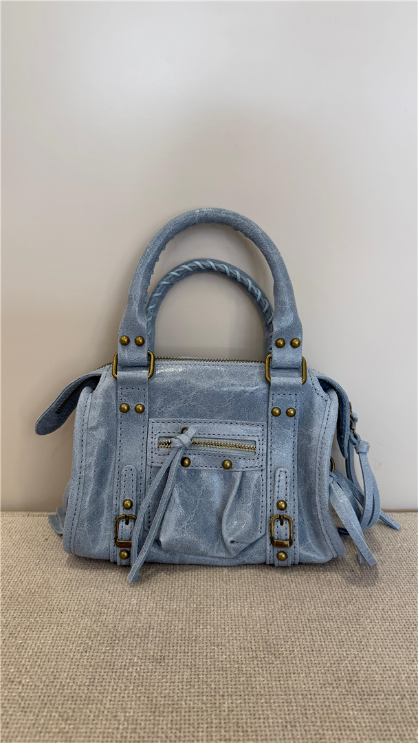 Borsa In Pelle Con Tracolla - Divisione Chickster's cod. M3516  color:celeste