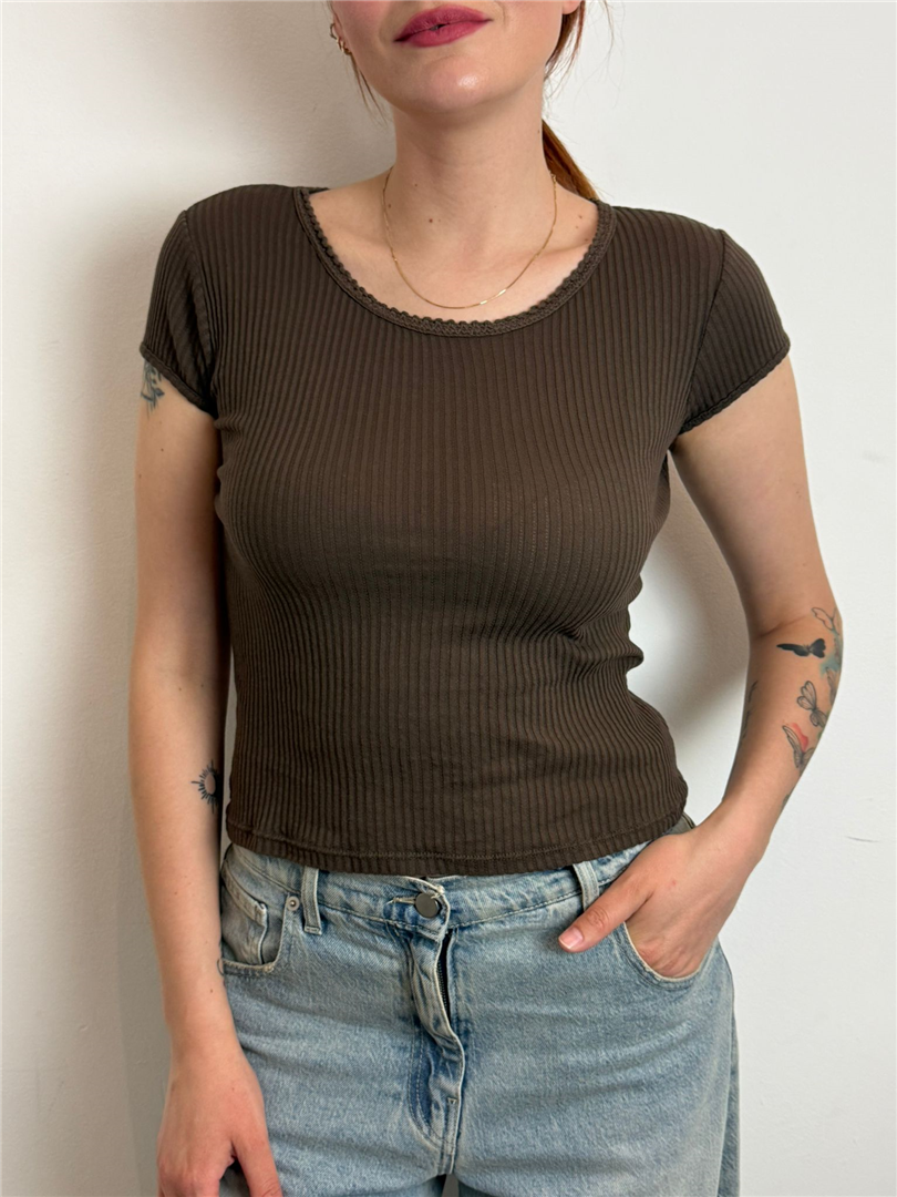 Maglia M/cucchiaio Costina - Haveone cod. MJS_Q175  color:cioccolato