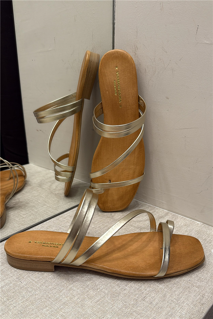 Sandalo Flat Intreccio Minimal - Via Mondana cod. VD21  color:gold