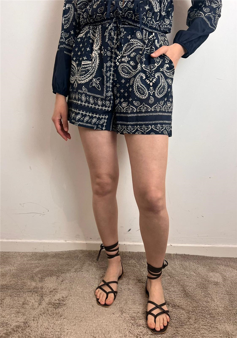 Shorts Con Coulisse Fantasia Bandana - Vicolo cod. TAB2404  color:blu