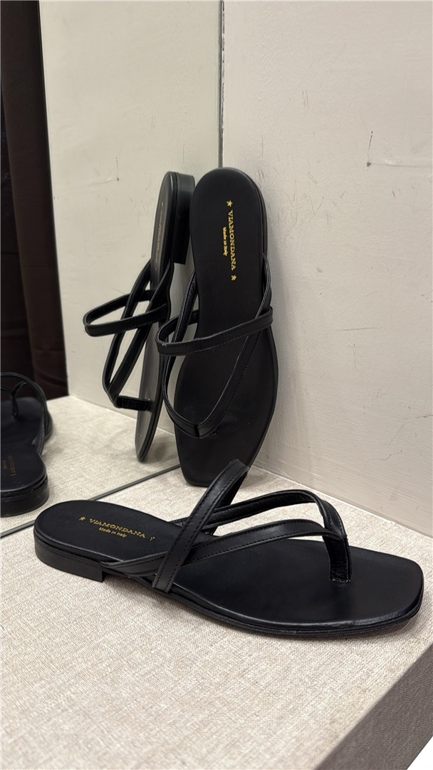Sandalo Flat Infradito - Via Mondana cod. VD20  color:nero
