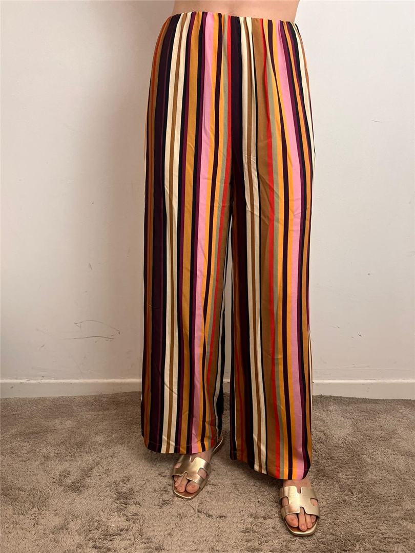 Pantalone Elastico Palazzo A Righe - Haveone cod. PVS_Q622  color:fantasia