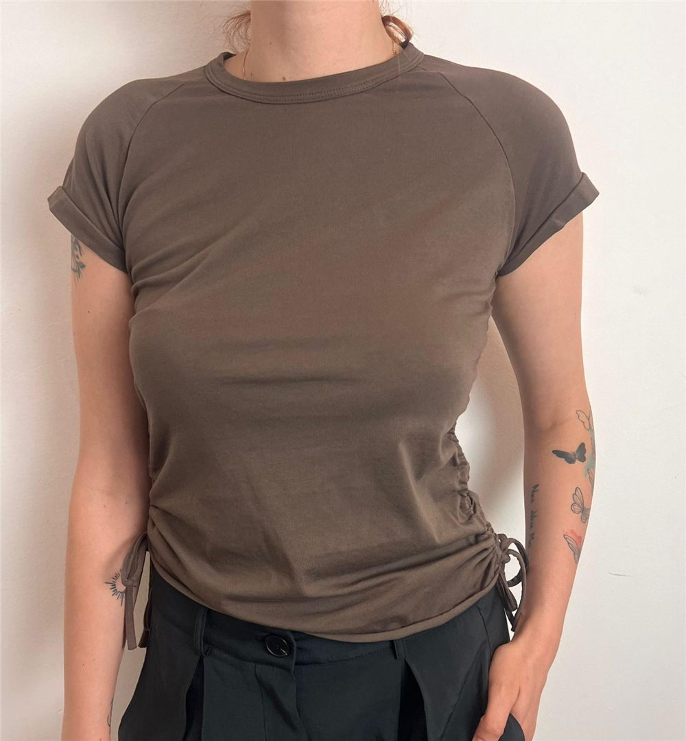 T Shirt Raglan Coulisse - Haveone cod. TJS_Q178  color:cioccolato