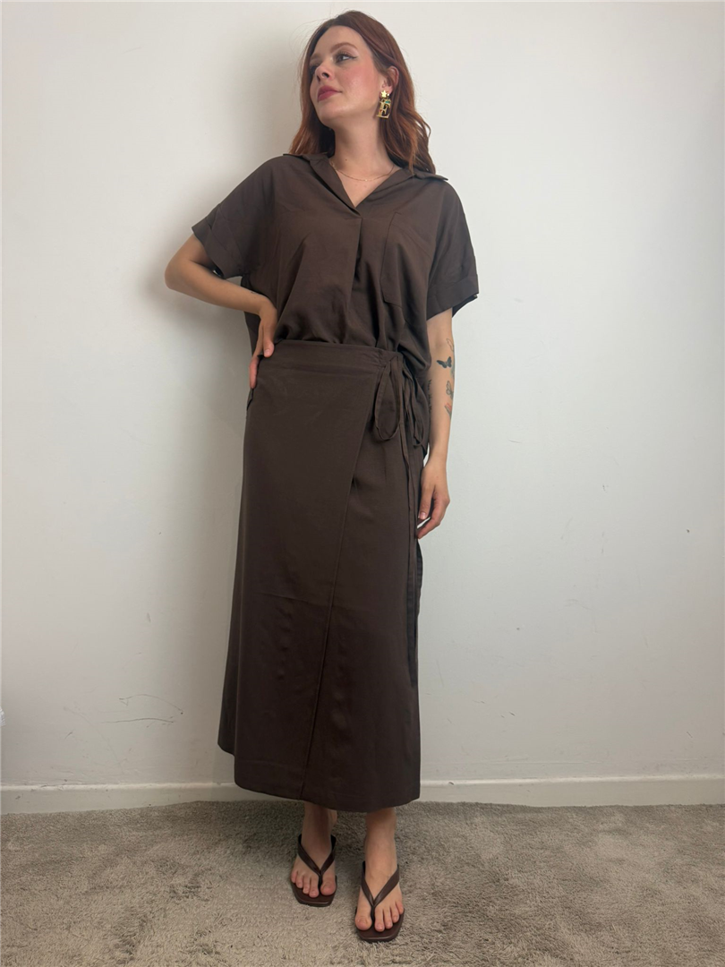 Twin Set Coordinato Misto Lino - Vicolo cod. TAB2637  color:moro