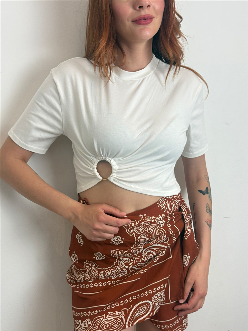 T Shirt Crop Foro Frontale - Vicolo cod. TAB2615  color:nero