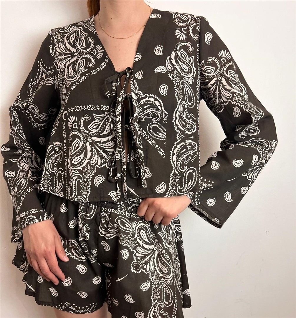 Camicia Fantasia Bandana - Philia Loft cod. D02N1100  color:cocco