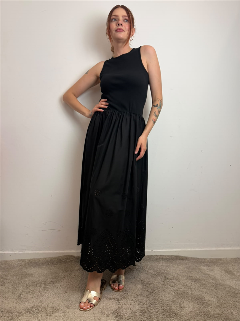 Abito Midi In Macramè - Vicolo cod. TAB2302  color:nero