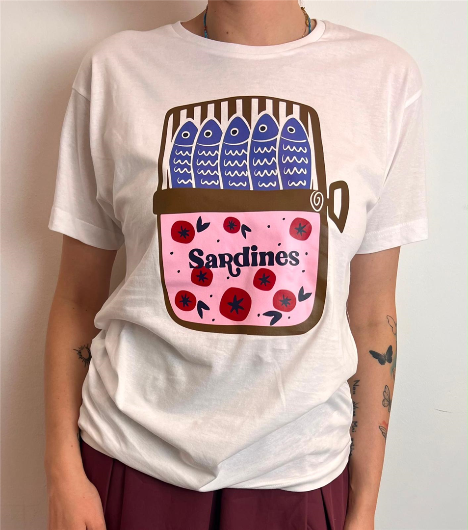 T Shirt Sardines - Souvenir cod. T39N1859  color:bianco