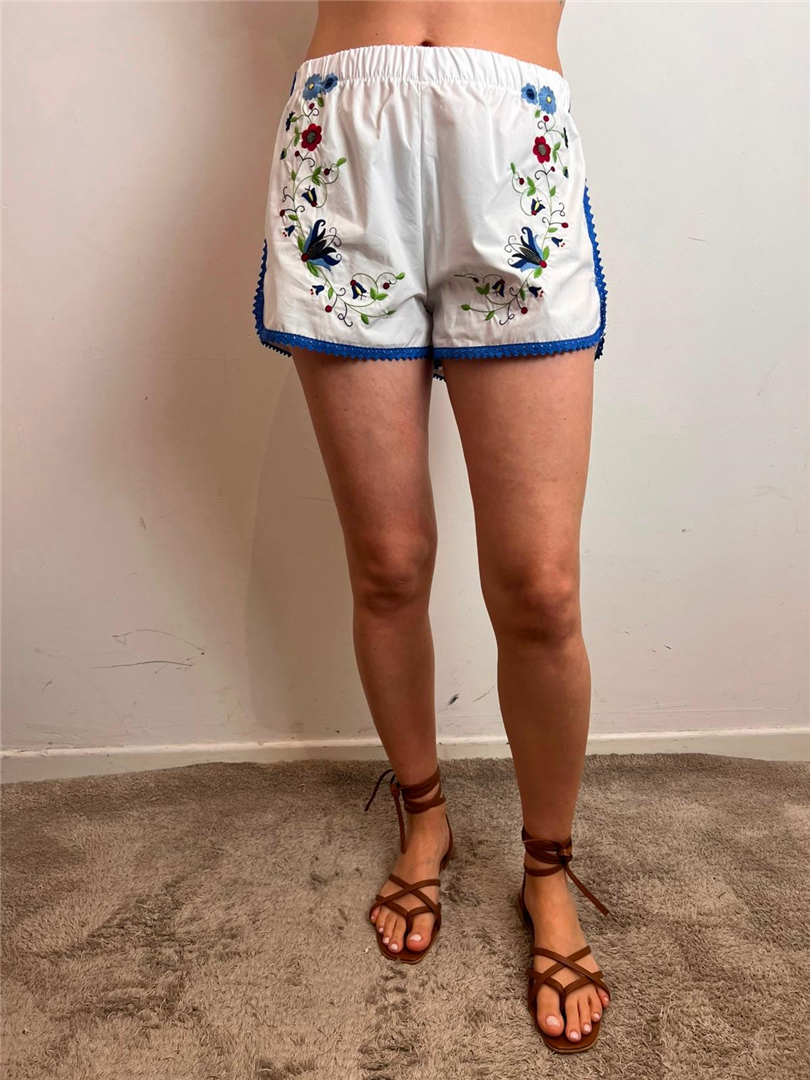 Shorts Con Ricami - Vicolo cod. TAB2592  color:naturale/blu