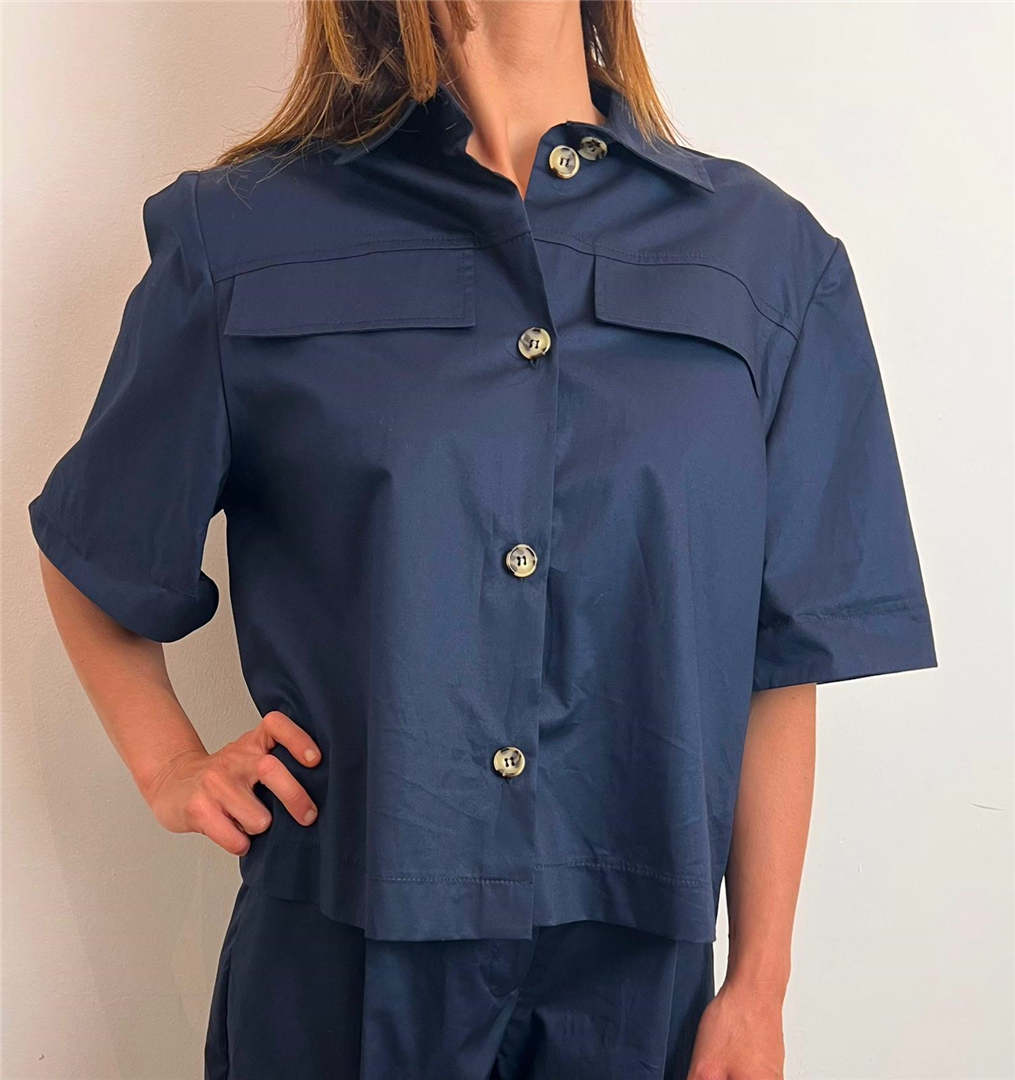 Camicia Mezza Manica Con Spallina - Souvenir cod. W39S1671  color:blu